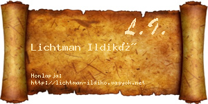 Lichtman Ildikó névjegykártya
